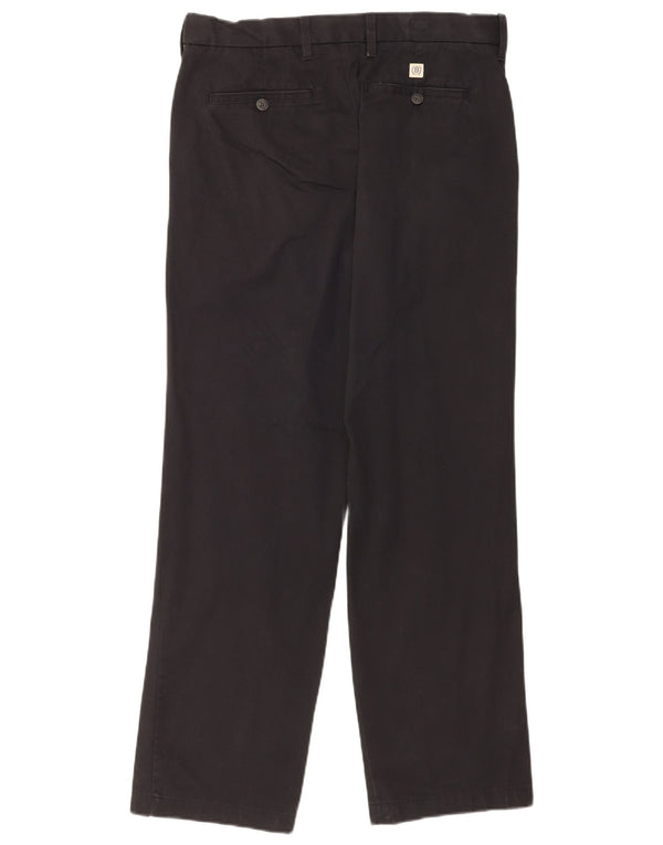 Calça chino reta masculina Marks & Spencer W32 L31 algodão preto
