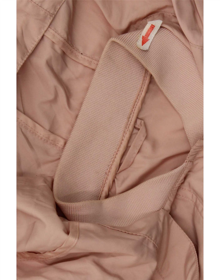 Jaqueta de chuva feminina com capuz Zara UK 14 poliéster rosa médio