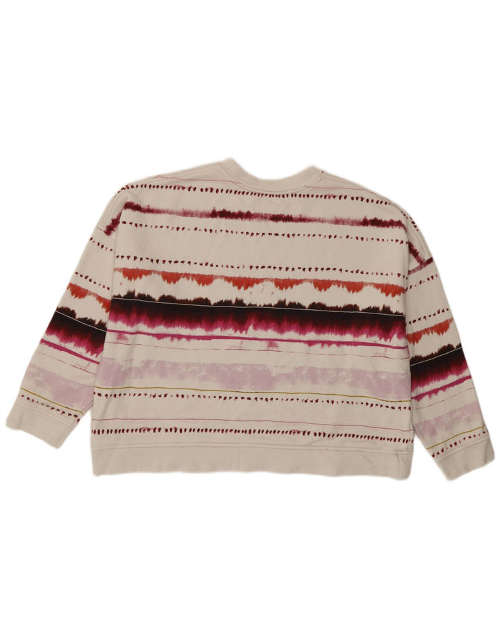 Whistle moletom feminino oversized jumper UK 14 médio branco geométrico