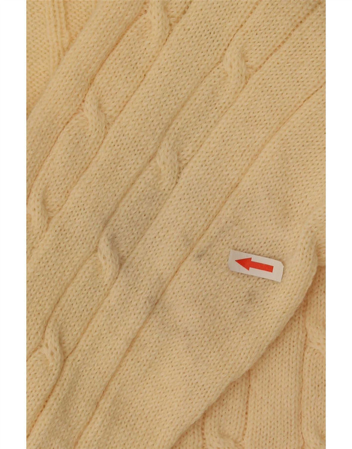 Suéter masculino vintage com decote em V pequeno colorblock bege