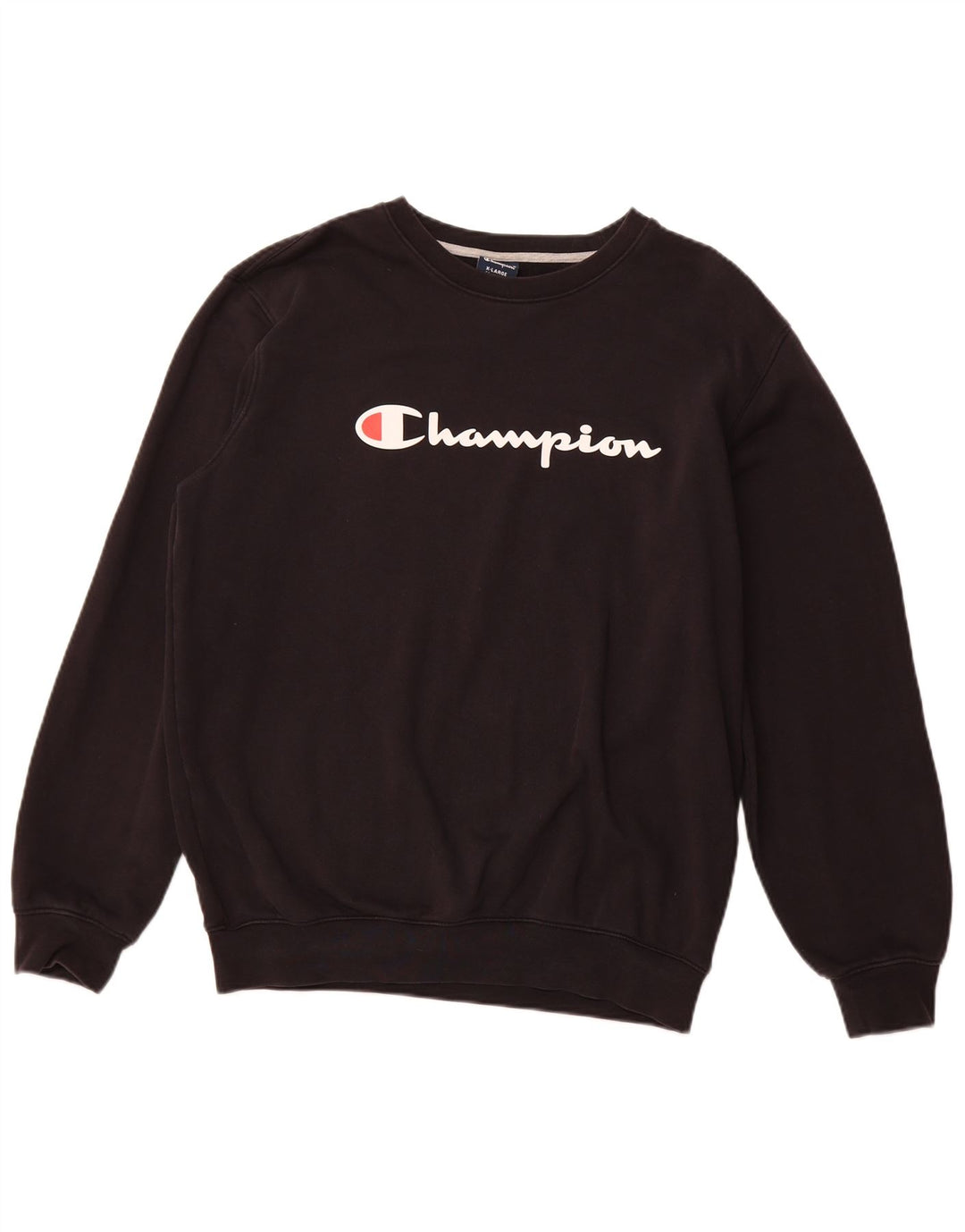 CHAMPION Masculino moletom gráfico Jumper XL preto algodão esportivo