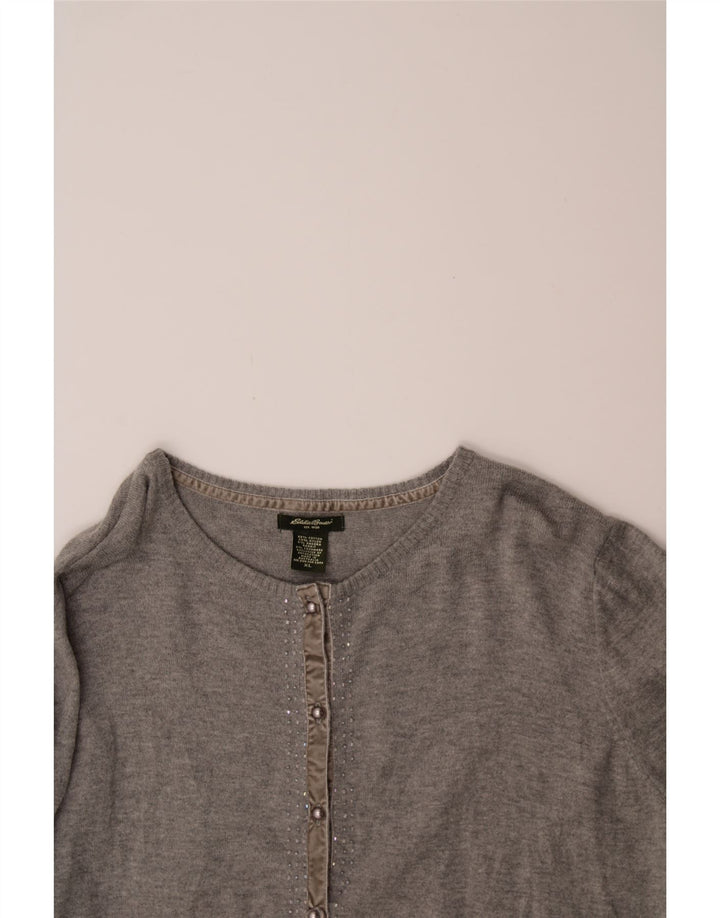 EDDIE BAUER Womens Cardigan Sweater UK 18 XL Grey Cotton Vintage Eddie Bauer and Second-Hand Eddie Bauer from Messina Hembry 