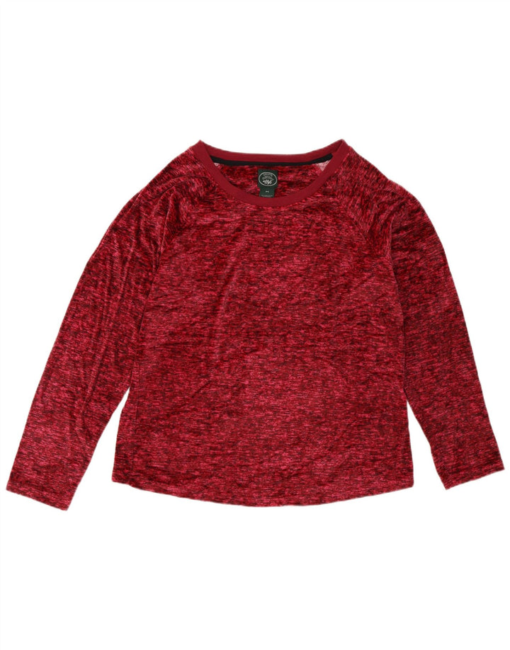 Laura Ashley Top feminino de manga comprida UK 14 poliéster rosa médio