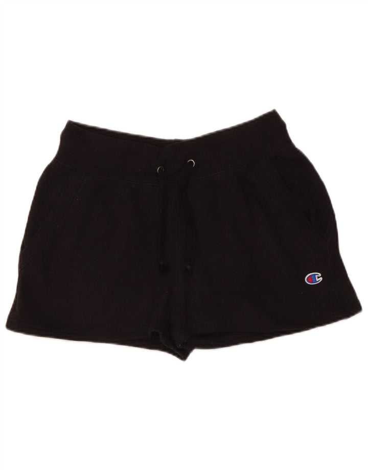Shorts esportivos femininos CHAMPION UK 10 pequeno poliéster preto