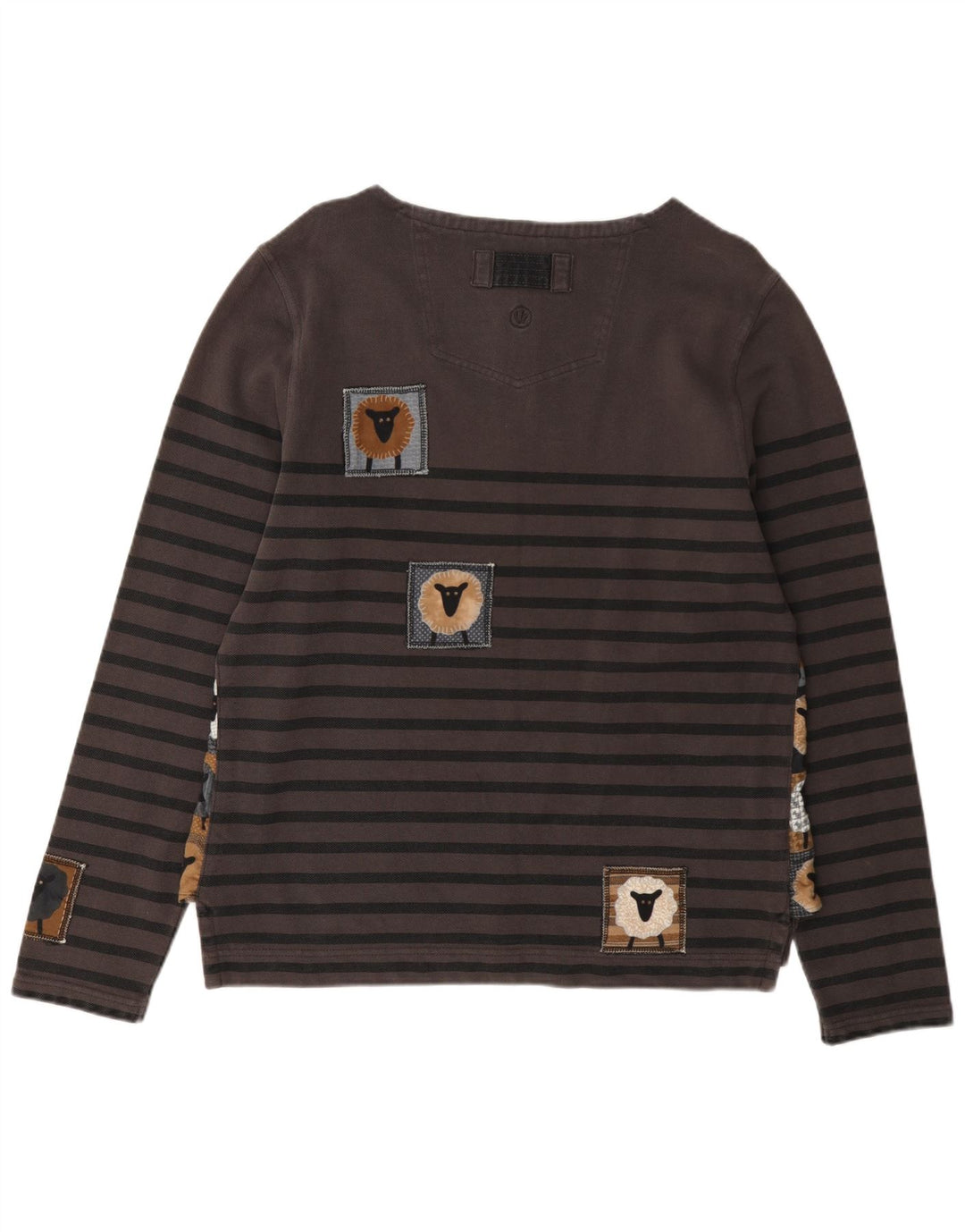 Fat Face Mens Moletom Jumper Pequeno Listrado Cinza