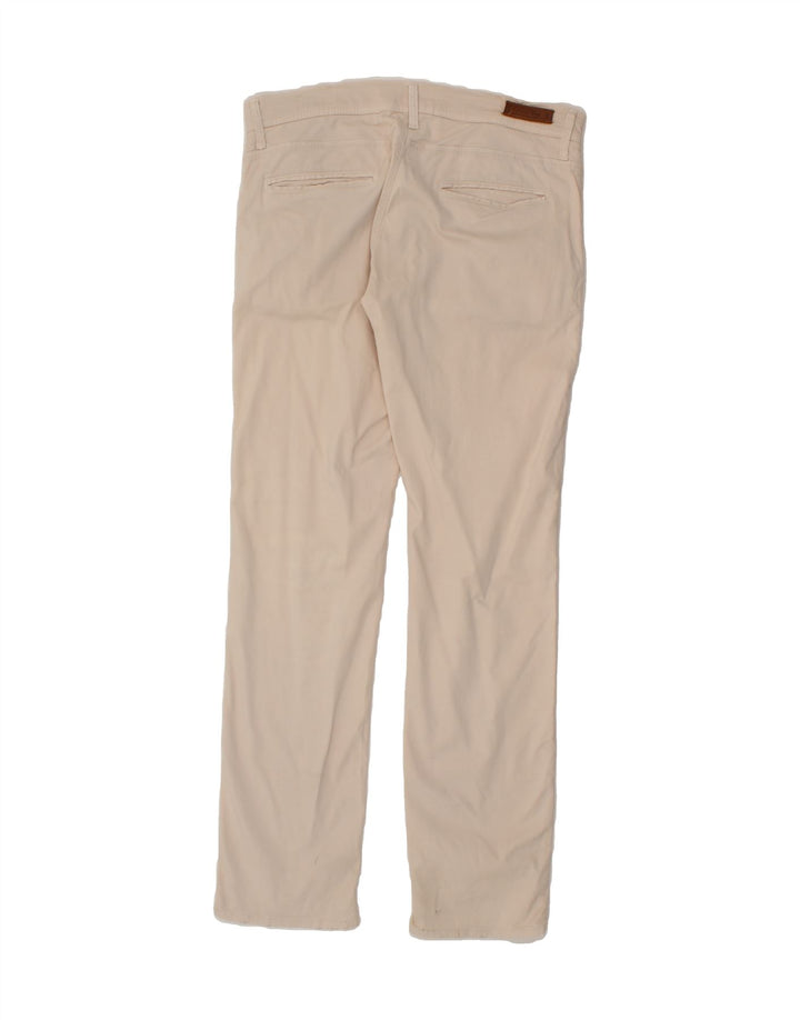 MELTIN' POT Womens Straight Casual Trousers W34 L32 Off White Cotton Vintage Meltin' Pot and Second-Hand Meltin' Pot from Messina Hembry 