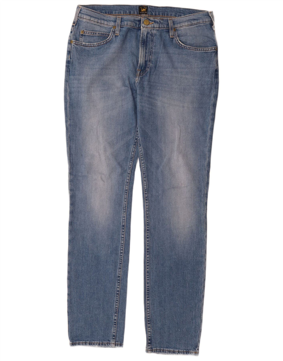 Lee Mens Rider Slim Jeans W34 L32 Azul Algodão