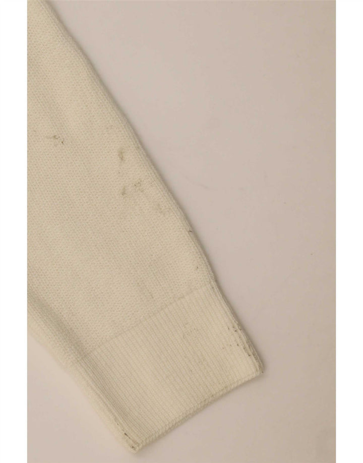 Suéter feminino Marks & Spencer com gola canoa Reino Unido 12 médio branco