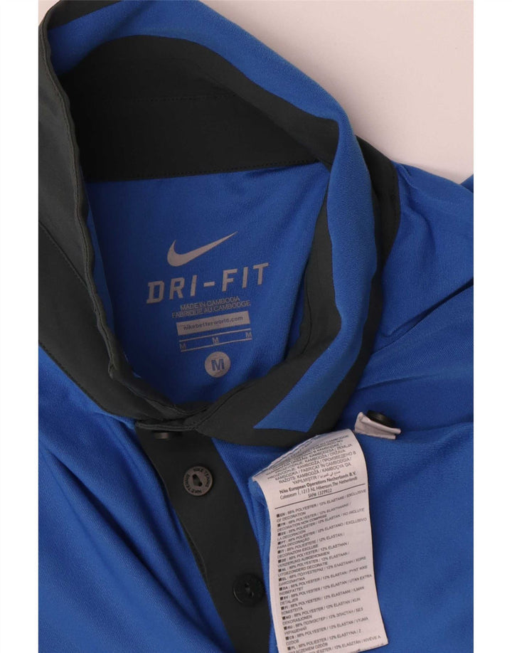 Camisa polo masculina Nike Dri Fit médio azul colorblock poliéster