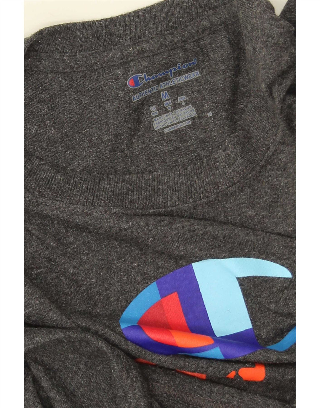 Campeão Camiseta Masculina Graphic Top Cinza Médio