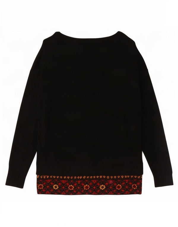 Cardigã feminino Desigual UK 14 médio preto paisley viscose