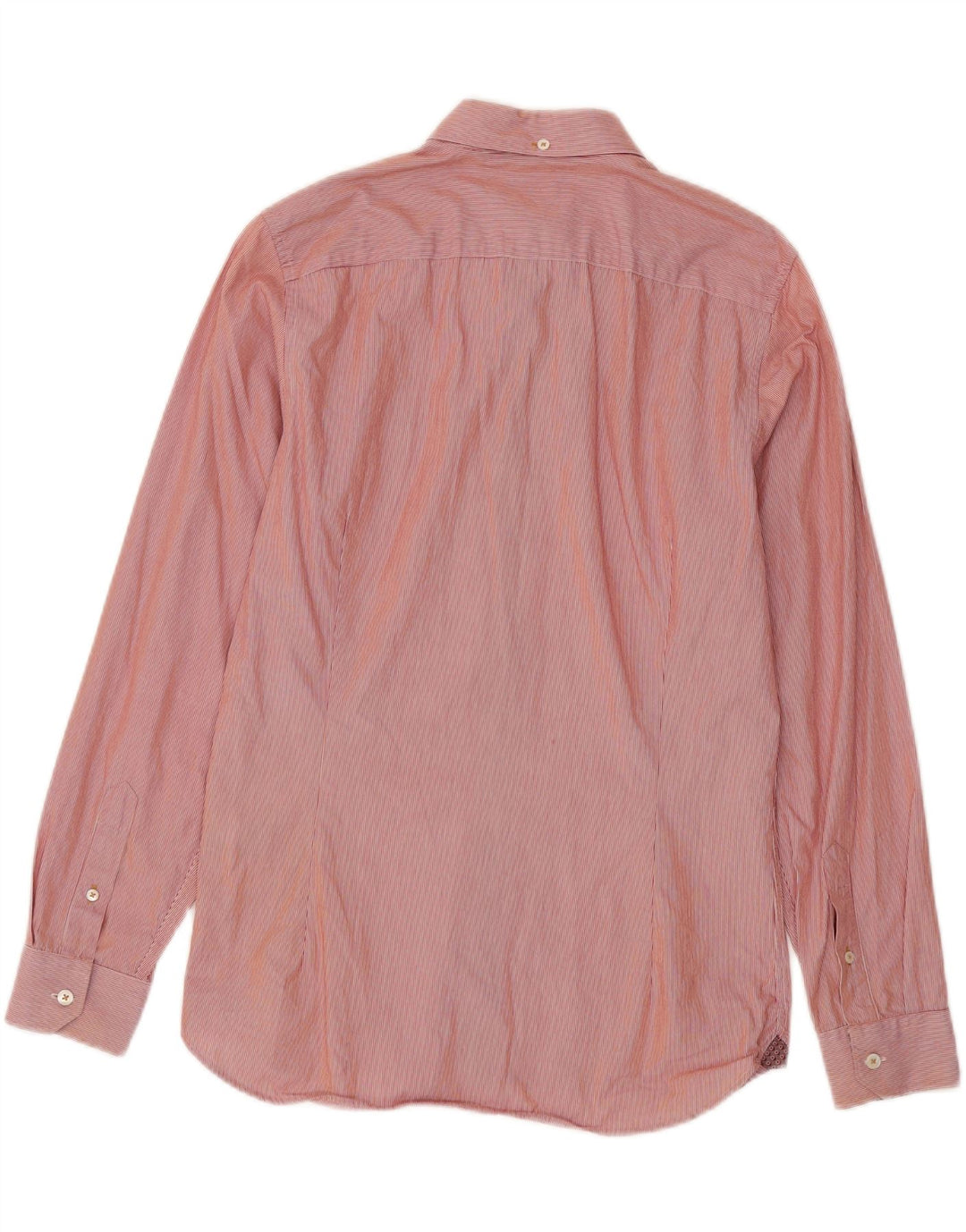 Camisa masculina Ted Baker tamanho 2 pequena listra vermelha de algodão