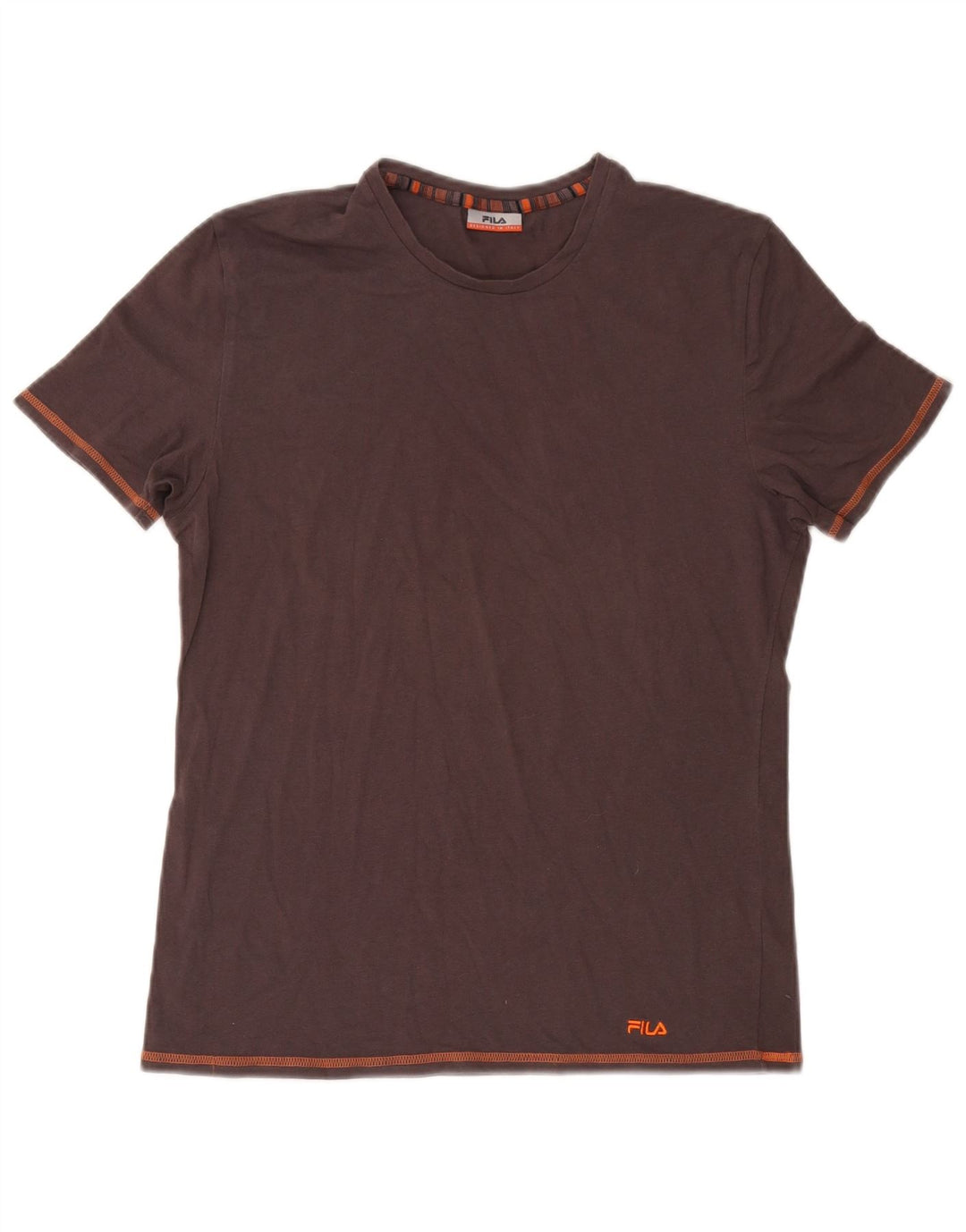 Camiseta feminina Fila UK 14 algodão marrom médio