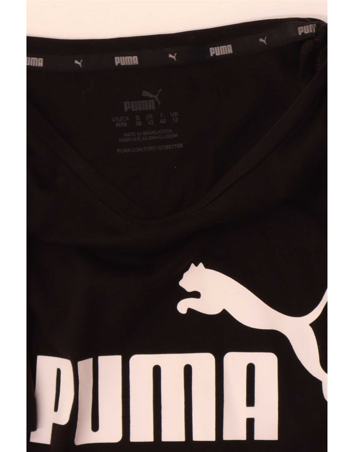 Puma Camiseta Feminina Graphic Top UK 12 Médio Preto