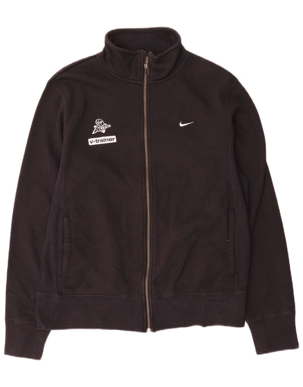 Nike Mens Graphic Tracksuit Top Jacket UK 38/40 Médio Algodão Preto