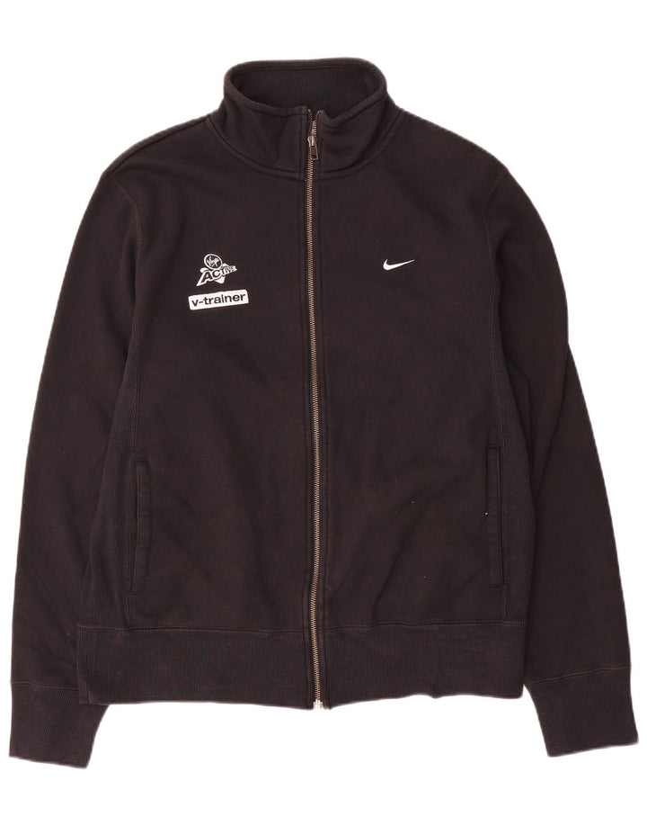 Nike Mens Graphic Tracksuit Top Jacket UK 38/40 Médio Algodão Preto