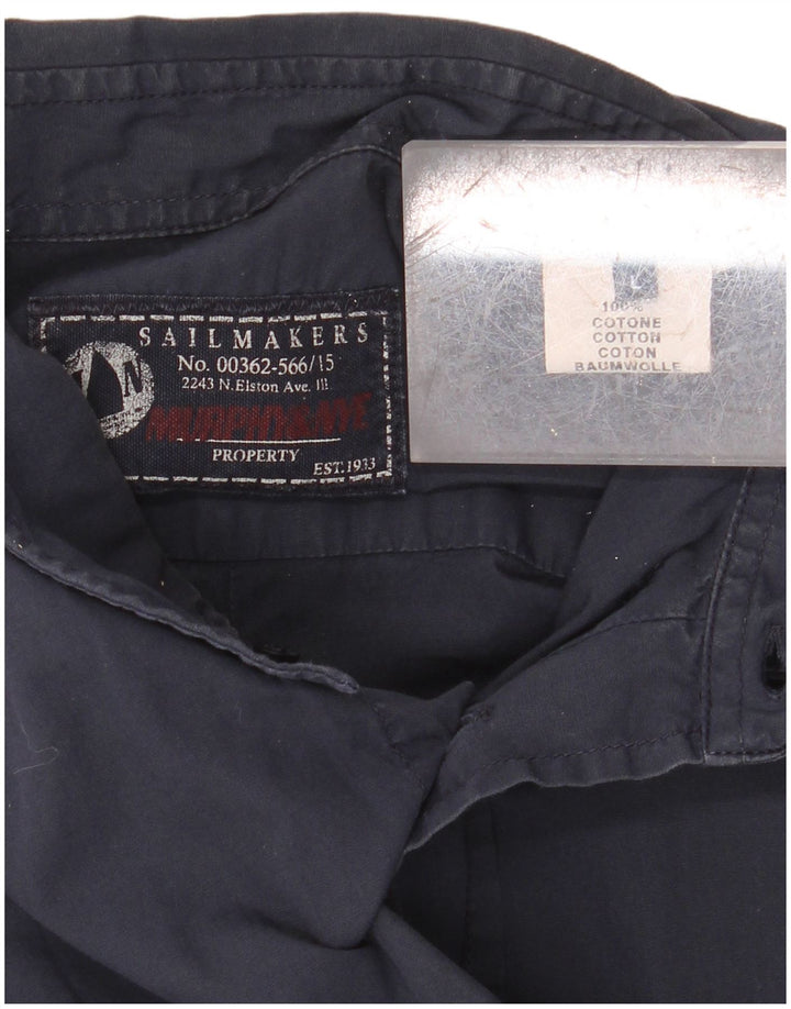 Camisa masculina Sailmakers MURPHY & NYE grande algodão azul marinho