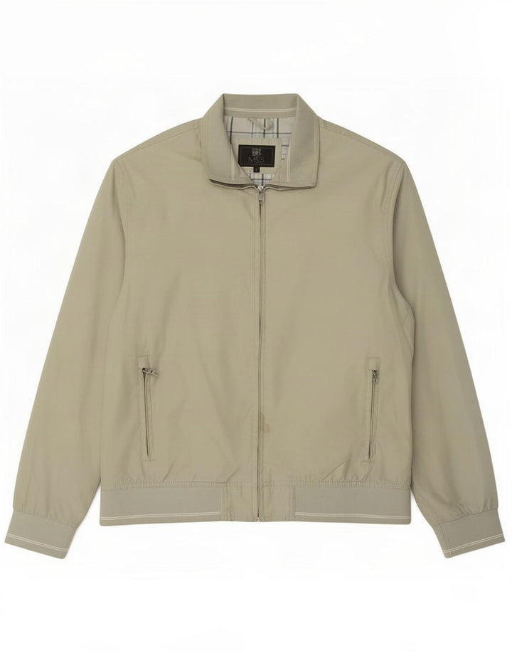 Jaqueta bomber masculina de ajuste padrão Marks & Spencer UK 40 poliéster verde grande