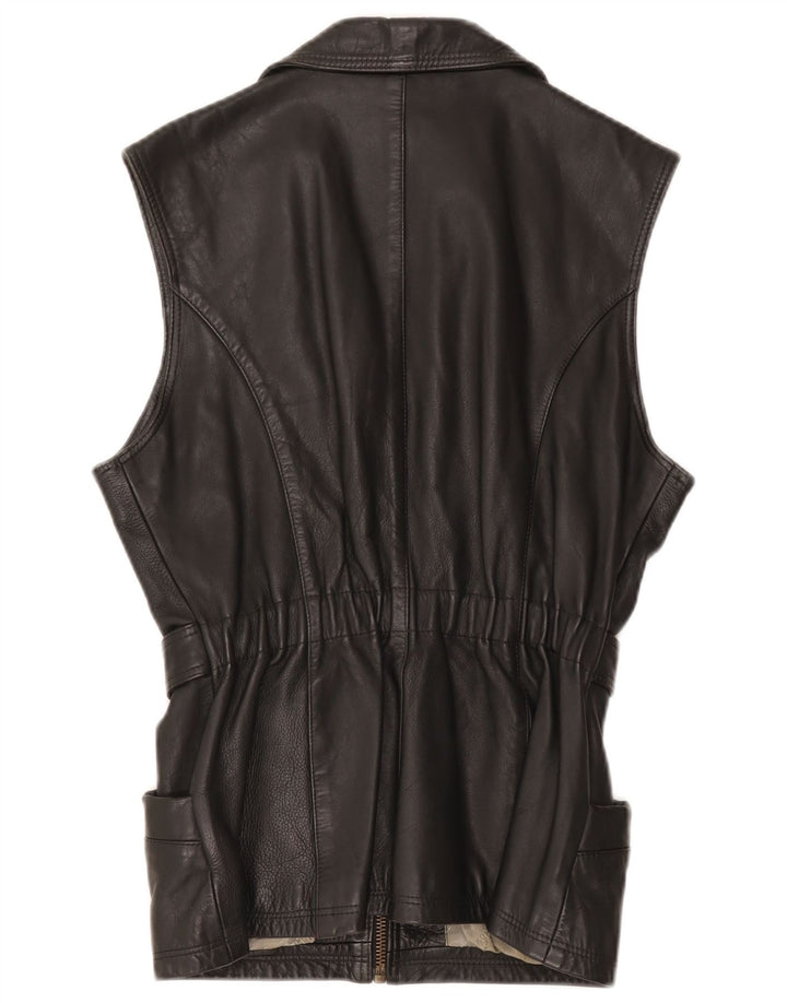 Colete de couro masculino Tio Sam grande couro preto