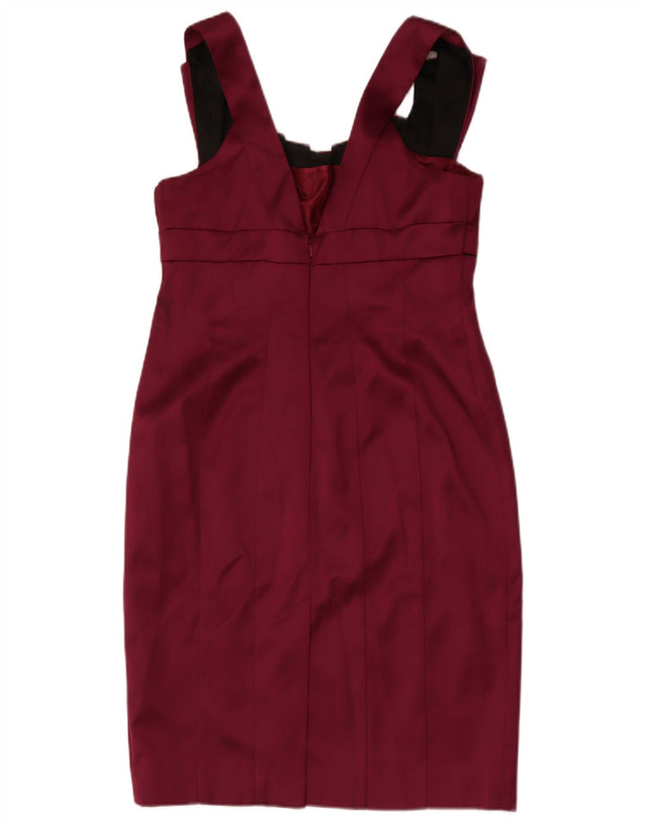 Vestido bodycon feminino sem mangas KAREN MILLEN Reino Unido 16 grande acetato cor de vinho