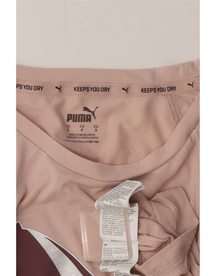Puma Camiseta Feminina Oversized Graphic Top UK 10 Pequena Rosa Poliéster
