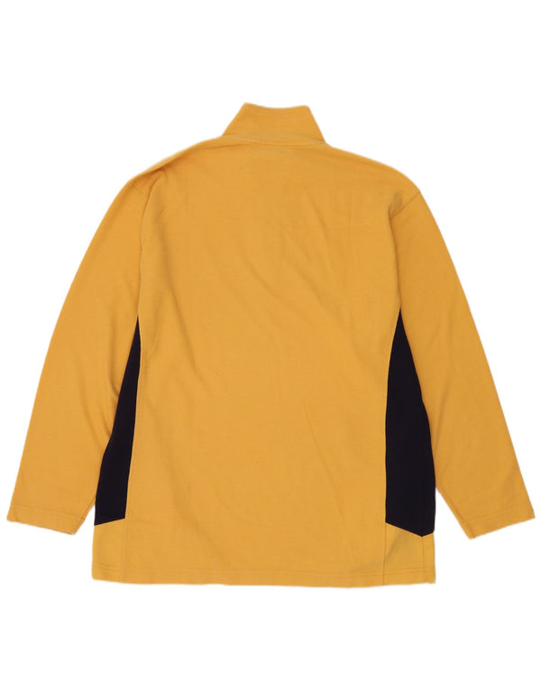 Belfe & Mens Zip Neck Pulôver Treino Top 2XL Amarelo Colorblock