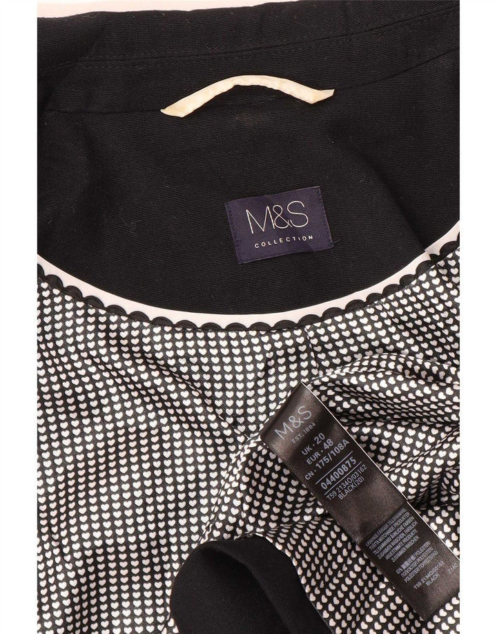 Jaqueta blazer feminina Marks & Spencer com 1 botão Reino Unido 20 2XL poliéster preto
