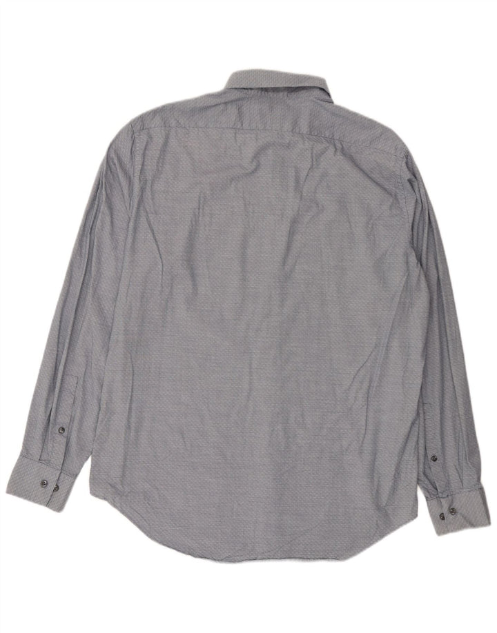 Camisa masculina Calvin Klein Slim Fit grande azul marinho geométrica