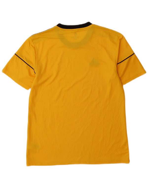 Adidas Mens Climalite Camiseta Top Médio Poliéster Amarelo