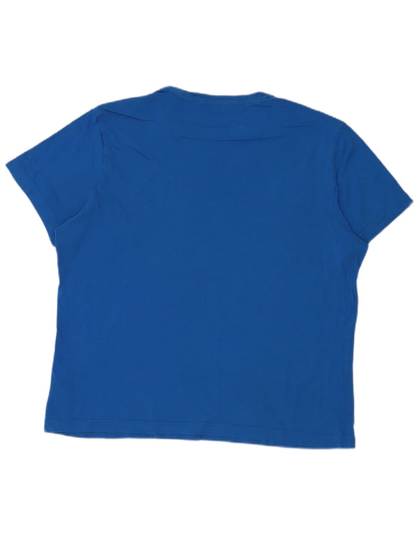 Camiseta masculina Reebok manga curta regular gráfica top grande algodão azul