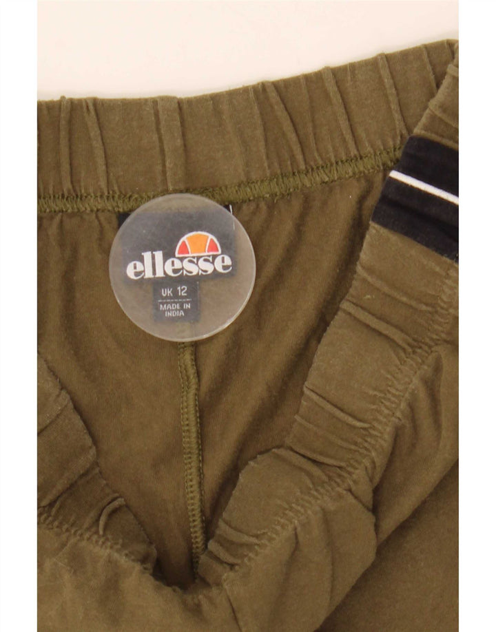 Leggings femininas Ellesse UK 12 algodão colorblock cáqui médio