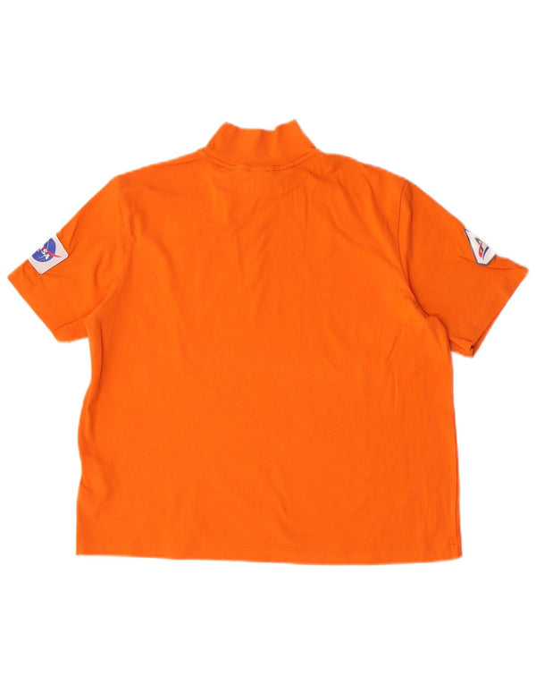 Adidas Womens Crop Graphic T-Shirt Top Reino Unido 16/18 Grande Laranja Algodão