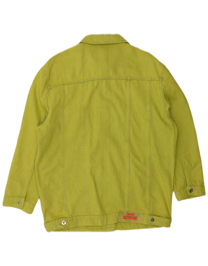 Jaqueta jeans feminina superdimensionada TWINSET Reino Unido 10 pequeno algodão verde moderno