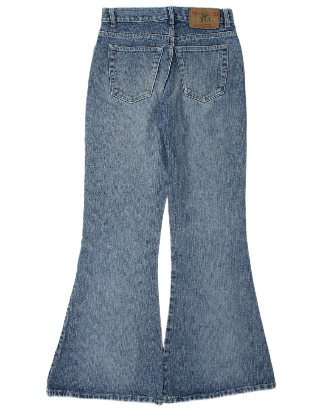 Jeans feminino vintage queimado IT 40 pequeno W27 L31 azul