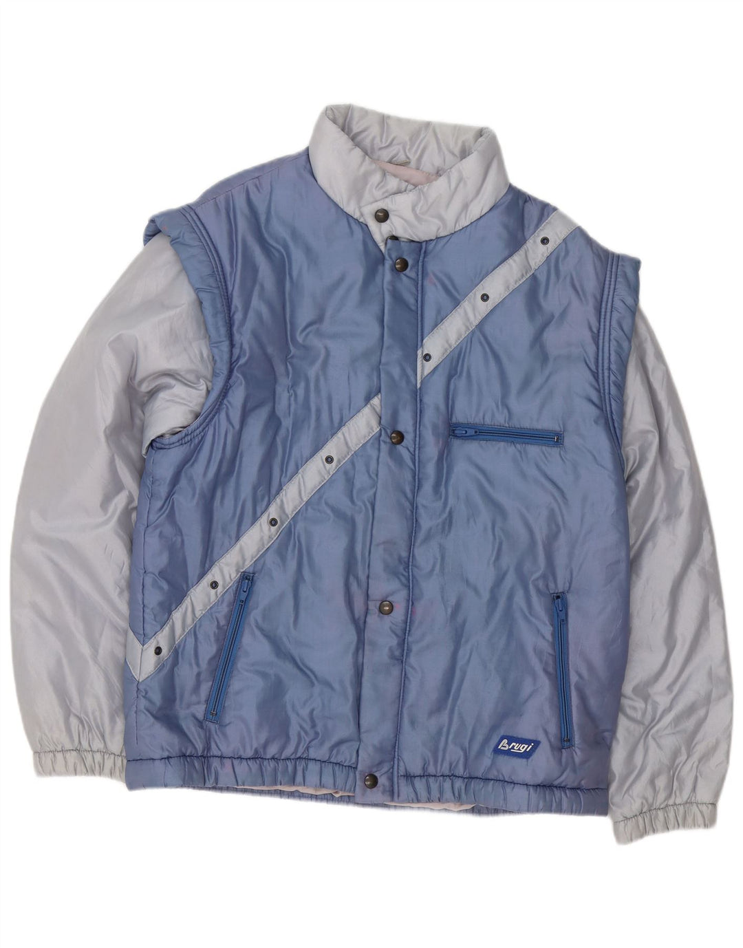 Jaqueta corta-vento masculina Brugi IT 52 XL azul colorblock poliéster
