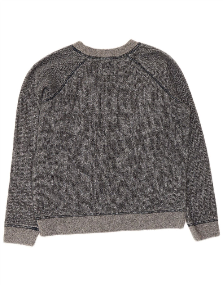 Jack Wills moletom feminino cropped Reino Unido 10 pequeno espinha de peixe cinza