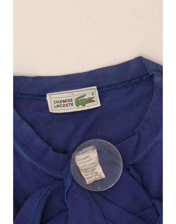 Camiseta masculina Lacoste tamanho superior 4 algodão azul médio