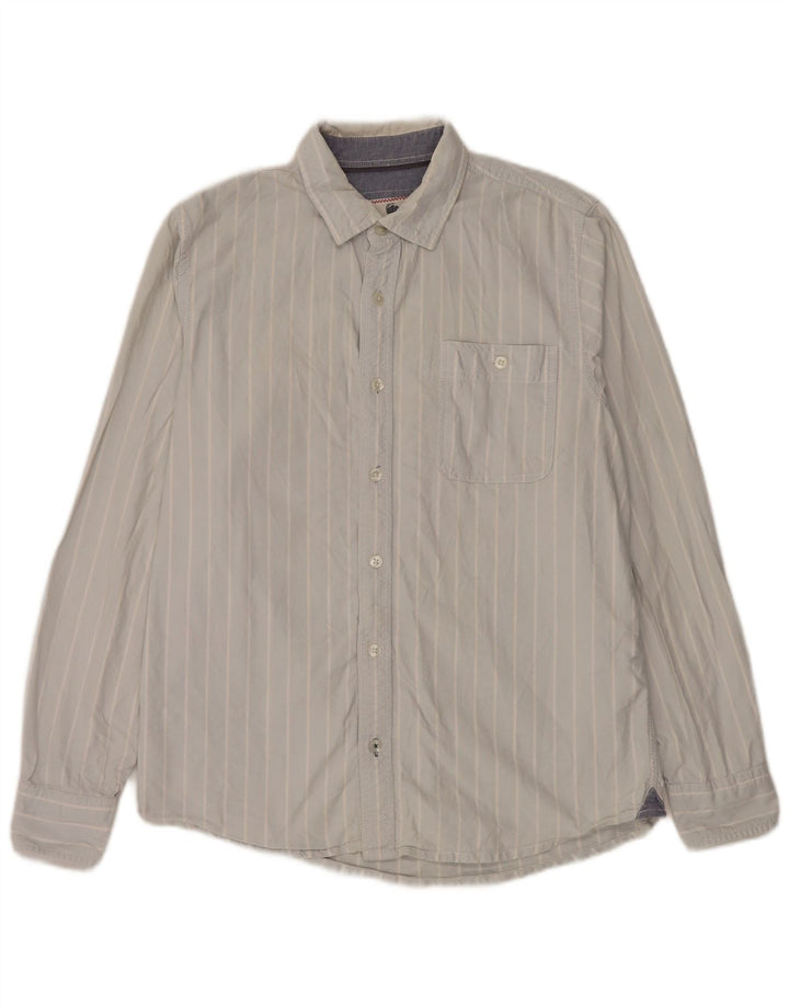 Camisa masculina Fat Face de algodão listrado azul médio