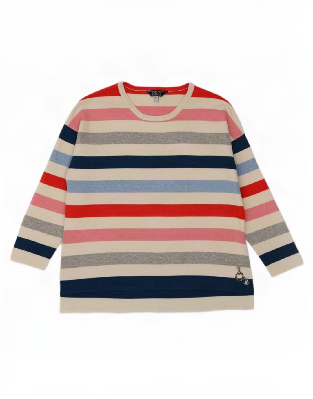 Blusa feminina Joules UK 14 grande listrada multicolorida