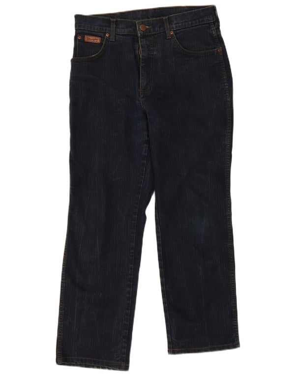 Wrangler Masculino Texas Stretch Straight Jeans W31 L30 Azul Marinho Algodão