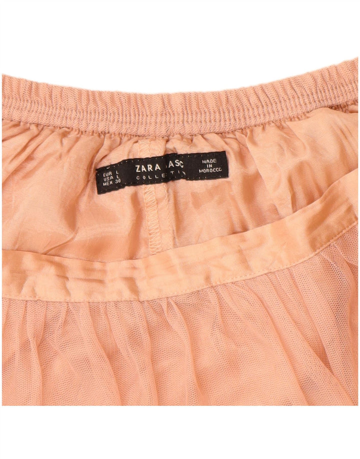 Saia tutu feminina de cintura alta ZARA grande W30 rosa