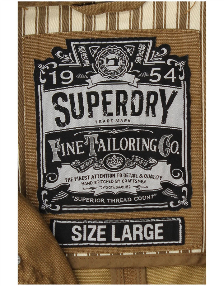 Jaqueta utilitária masculina SUPERDRY UK 40 algodão bege grande