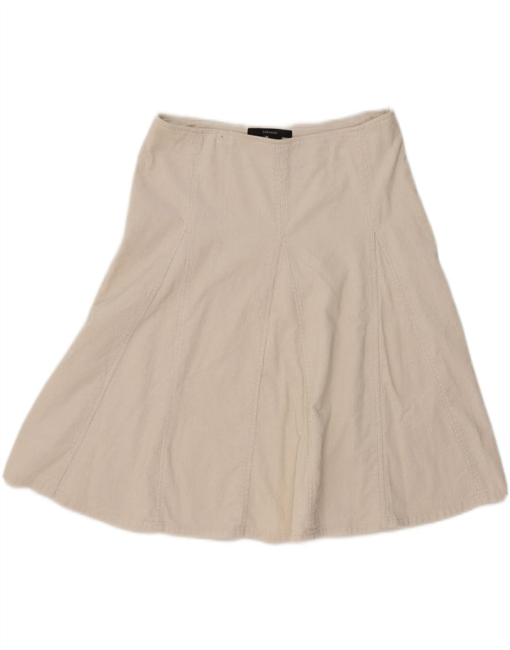 Zara Saia feminina de veludo cotelê médio W32 branca