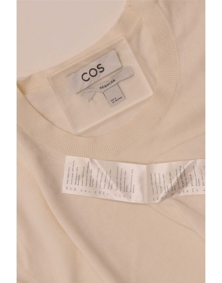 Camiseta feminina regular Cos UK 14 algodão branco médio