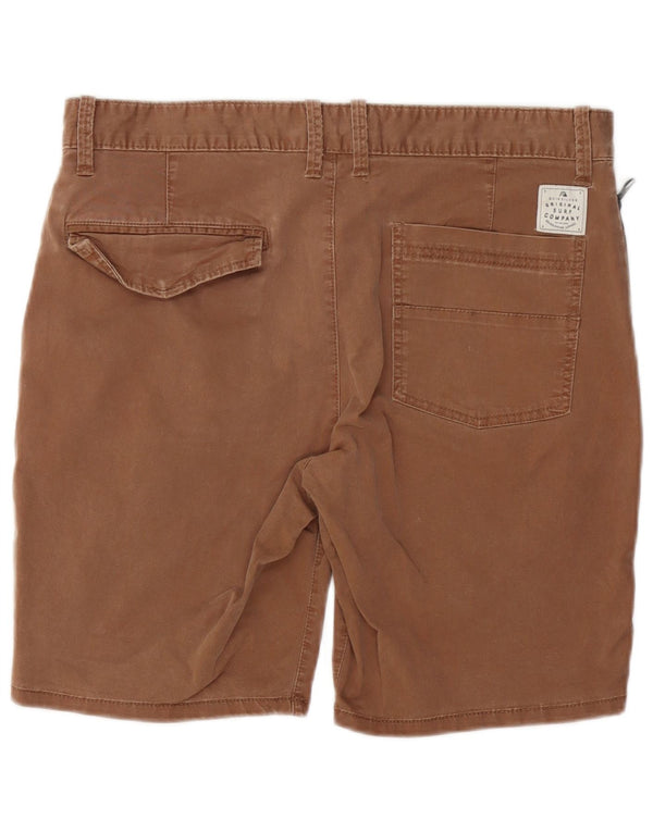 Quiksilver Mens Slim Chino Shorts W34 Grande Algodão Marrom