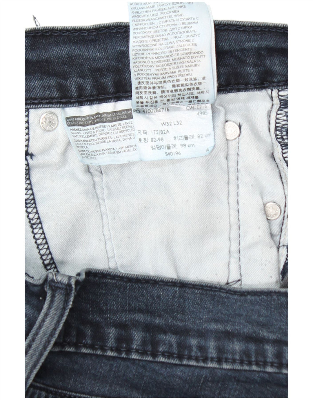 LEVI'S Masculino 511 Slim Jeans W32 L32 Azul Marinho Algodão