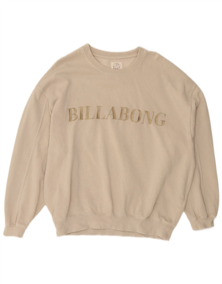 Suéter feminino Billabong de grandes dimensões UK 12 médio algodão branco