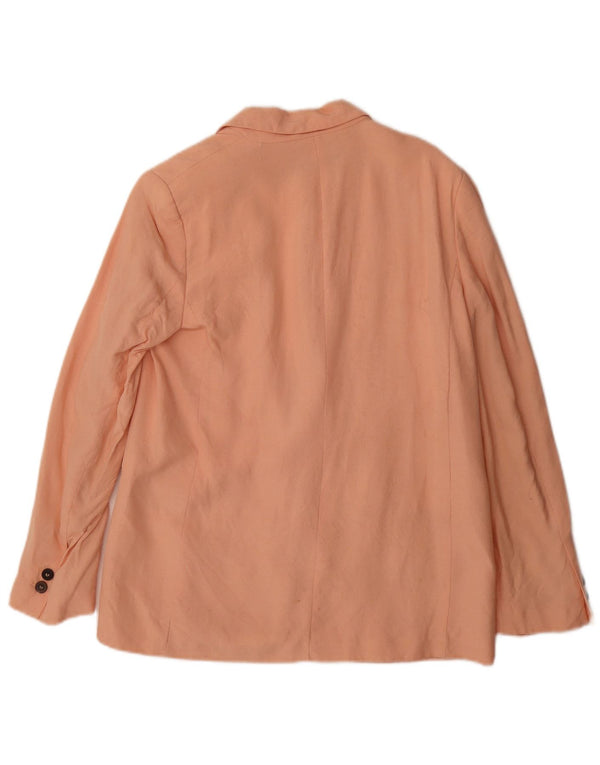 Jaqueta blazer feminina Zara com 1 botão Reino Unido 14 viscose rosa médio