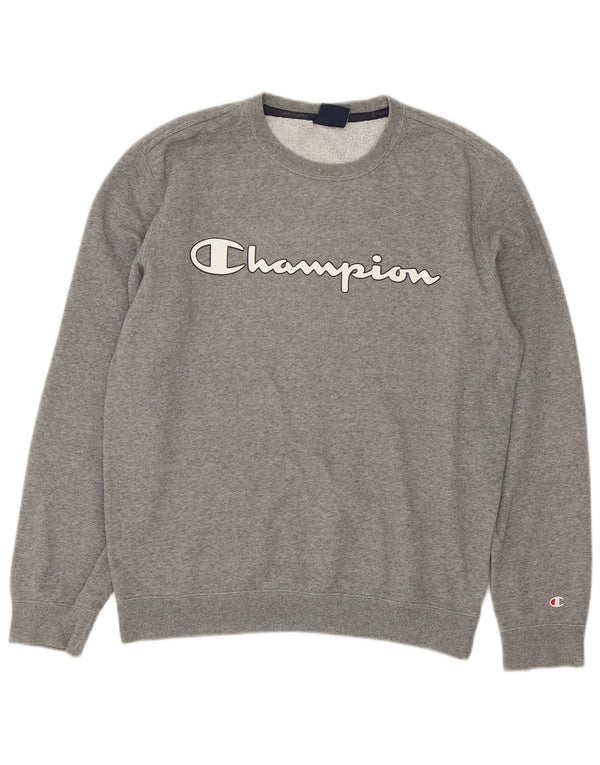 Champion moletom masculino gráfico jumper pequeno algodão manchado cinza