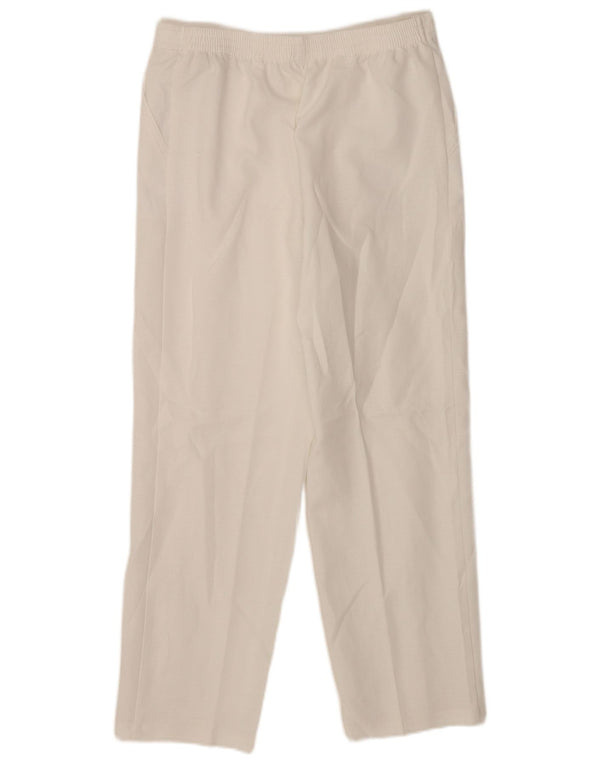 Calça feminina reta casual Marks & Spencer Reino Unido 12 médio W30 L27 branca